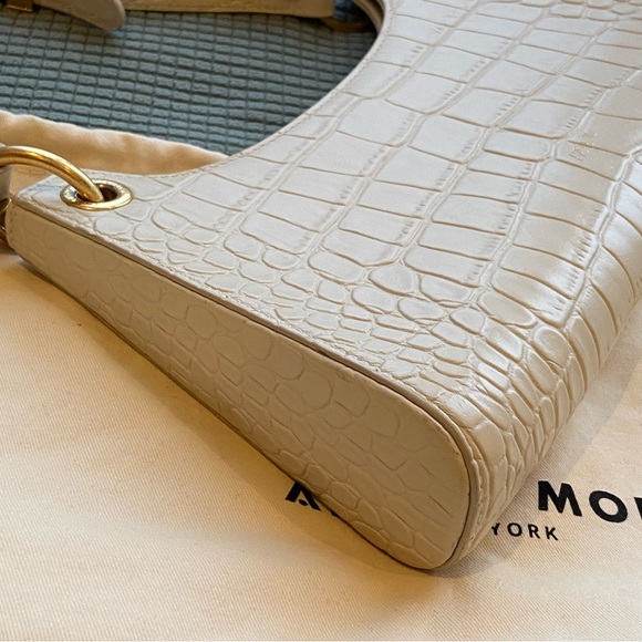 APEDE MOD WHITE CROC EMBOSSED LEATHER HOBO CHAIN SHOULDER FROGGY BAG - Picture 7 of 16